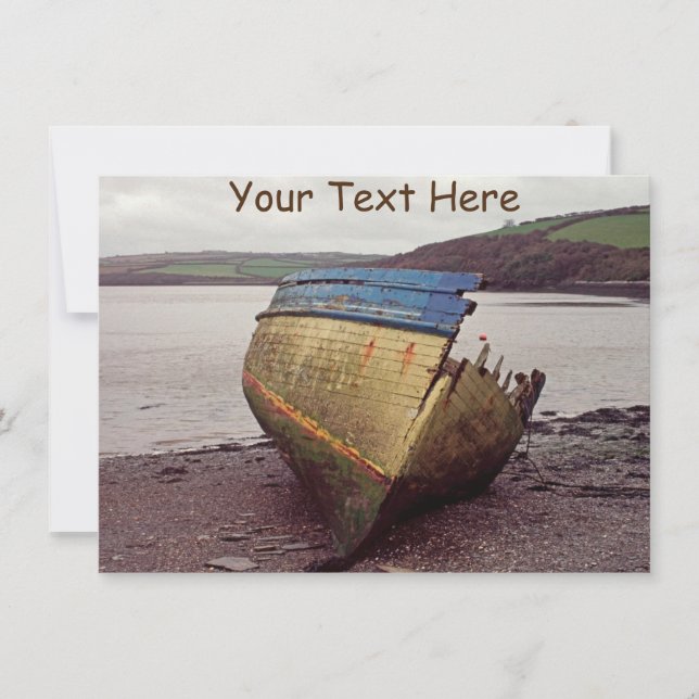 Naufrágio personalizável, Cornwall, UK Card (Frente)
