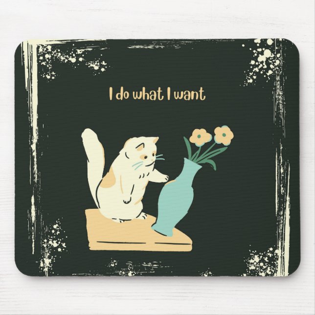 Naughty Cat Stain-Resistant Mouse Pad (Frente)