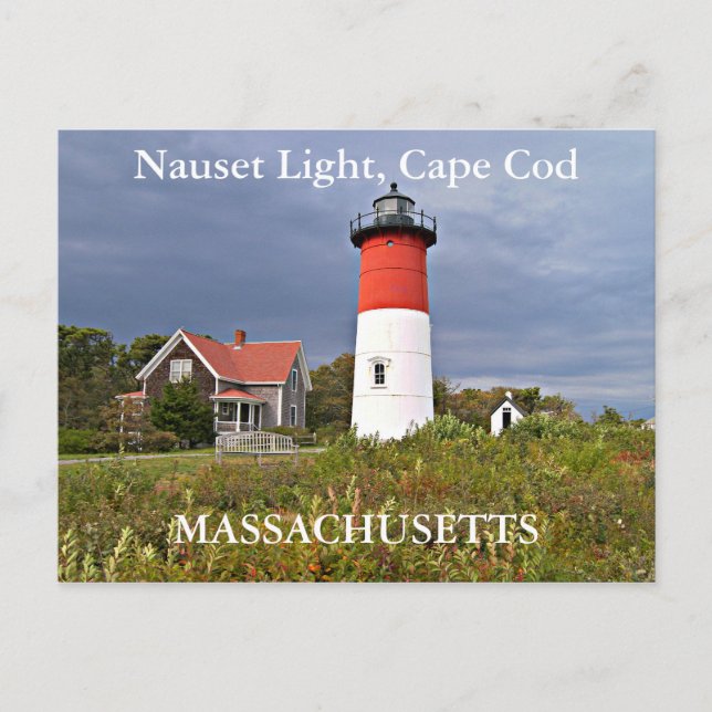 Nauset Light, Cabo Cod, cartão postal de Massachus (Frente)