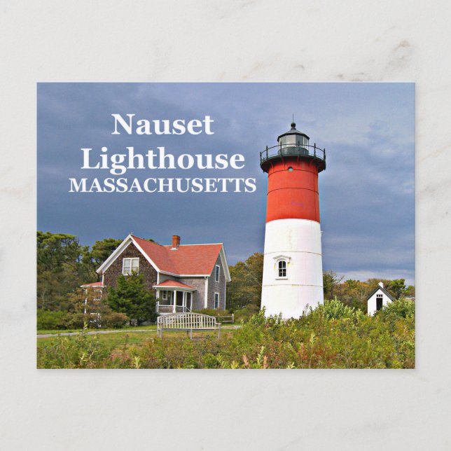 Nauset Light, Cabo Cod, cartão postal de Massachus (Frente)