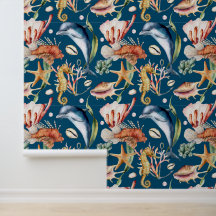 Náutica Colorida Animal do Mar Subaquático LIfe Bl