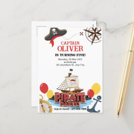 Náutica Pirata Marítima Náutica Cartões de Anivers