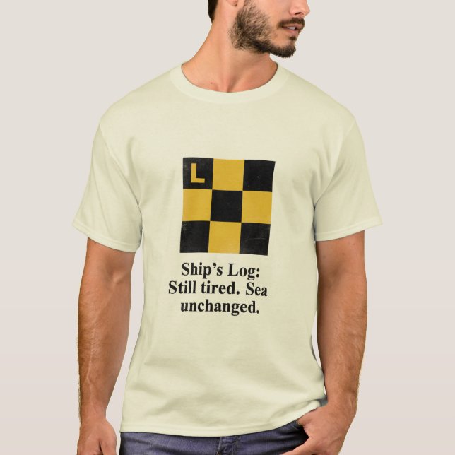 Nautical Signal Flag L T-Shirt | Funny Boater Gift (Frente)