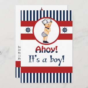 Náutico Ahoy é um convite do chá de fraldas do
