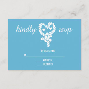 Náutico Amarre os Cartões RSVP de Casamento Azul d