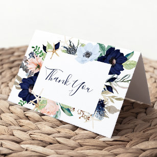 Náutico Moderno   Cartões de agradecimentos Floral