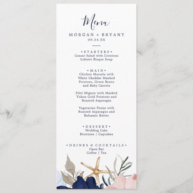 Náutico Moderno | Janto Floral Wedding Menu (Frente)