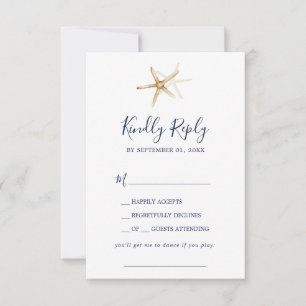 Náutico Moderno   Starfish Song Request RSVP Card