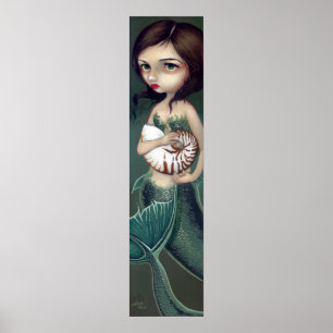 Nautilus Shell Mermaid Art Impressão