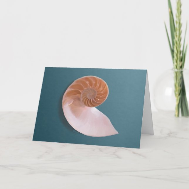 Nautilus Shell no cartão azul oceânico (Frente)