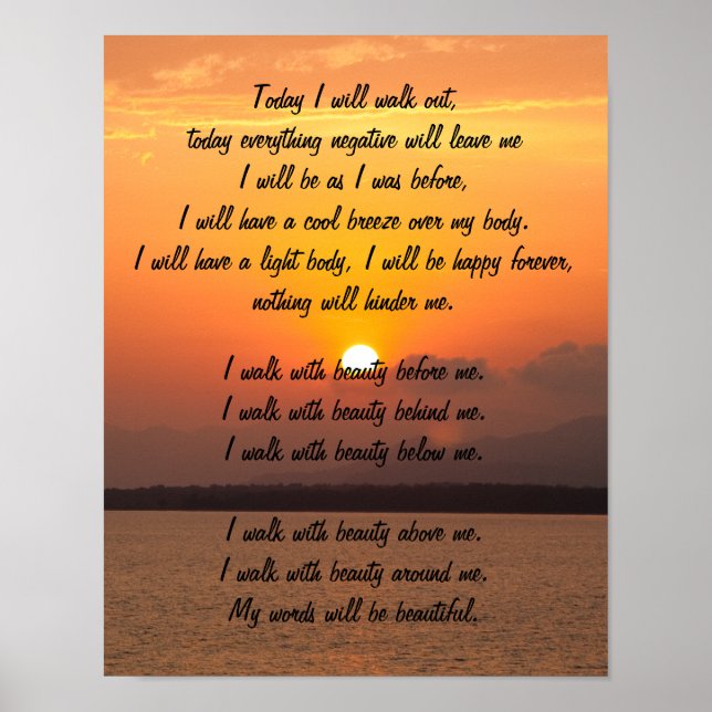 Navajo Prayer Poster (Frente)