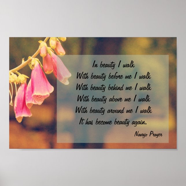 Navajo Prayer Walk in Beauty Poster (Frente)
