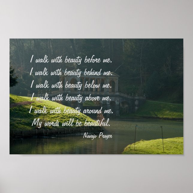Navajo Prayer Walk in Beauty Poster (Frente)