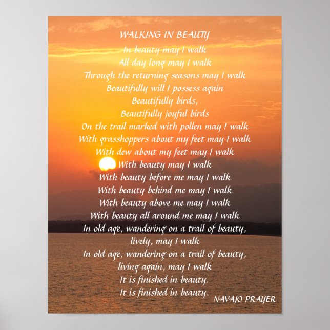Navajo Prayer Walk in Beauty Poster (Frente)