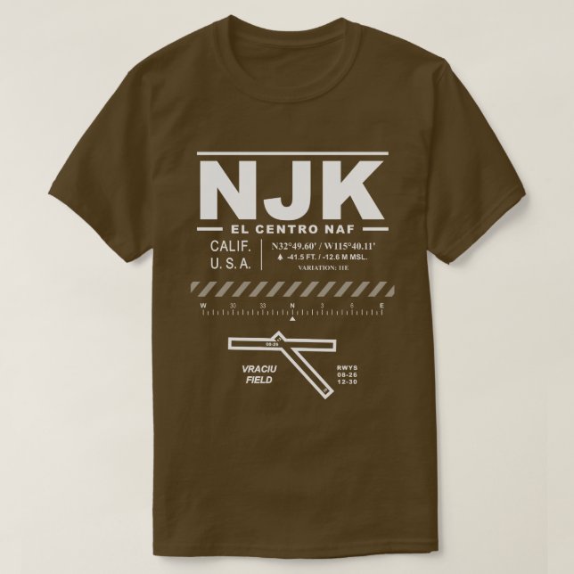 Naval Air Facility El Centro NJK T-Shirt (Frente do Design)