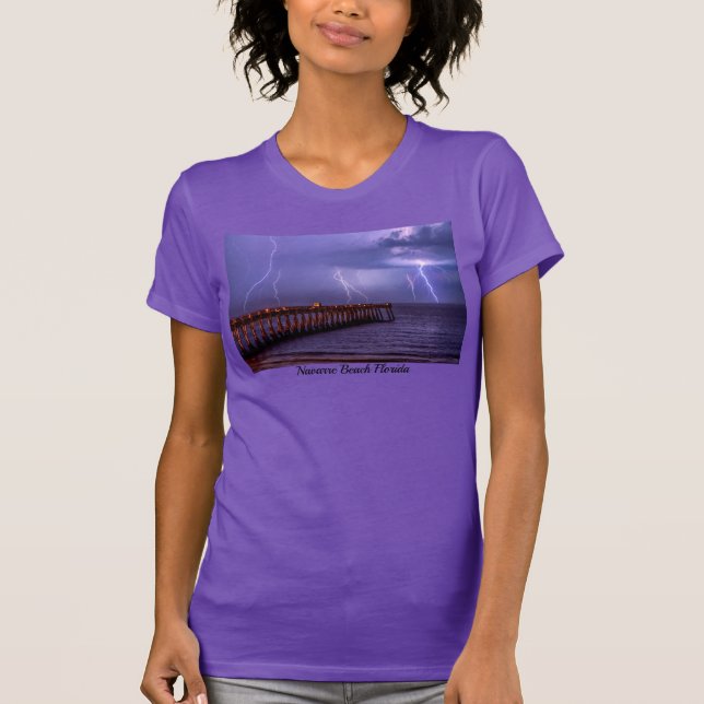 Navarre Florida Lightning Storm T-Shirt (Frente)
