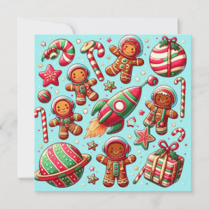 Nave espacial de biscoito de gengibre natal