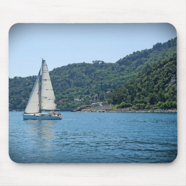 Navegação na Riviera Italiana - Portofino Mousepad (Frente)