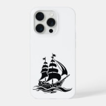 Navio à Vela Sombra – Ilustração Oceânica Vintage