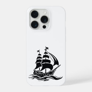 Navio à Vela Sombra – Ilustração Oceânica Vintage