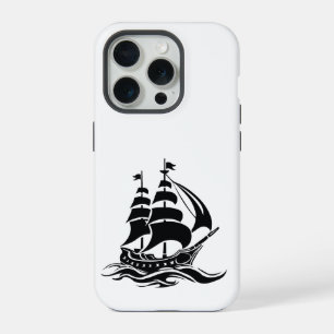 Navio à Vela Sombrio – Ilustração Oceânica Vintage