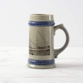 Navio branco alto - Caneca de cerveja
