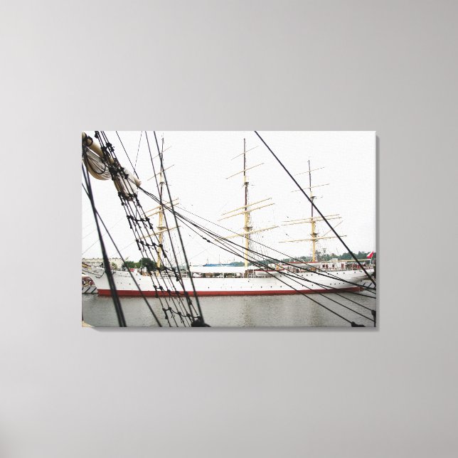 Navio branco alto - Canvas (Frente)