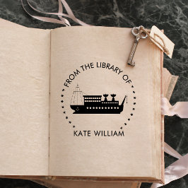 Navio Da biblioteca de carimbo redondo