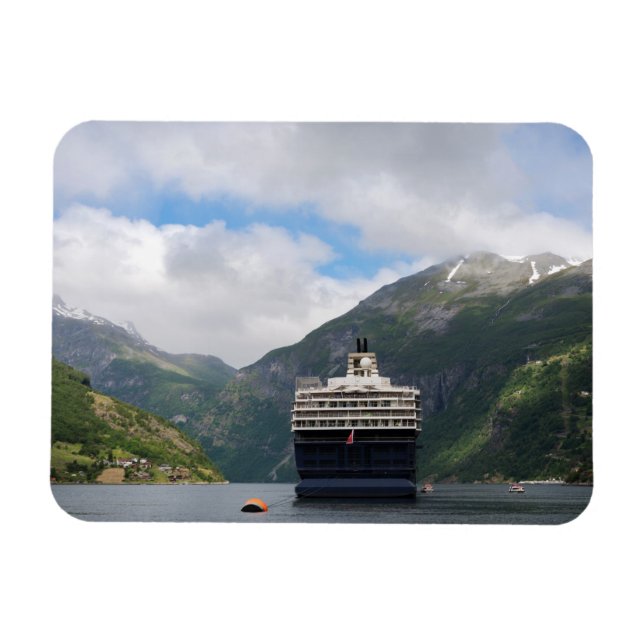 Navio de cruzeiro com íman retangular de Geiranger (Horizontal)