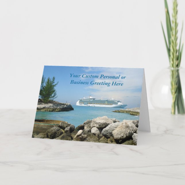 Navio de cruzeiros no cartão feito sob encomenda (Frente)