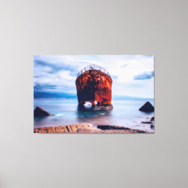 Navio Em Arte De Canvas Oceânica