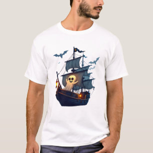 Navio Fantasma Pirata � Camiseta Assustadora de Ha