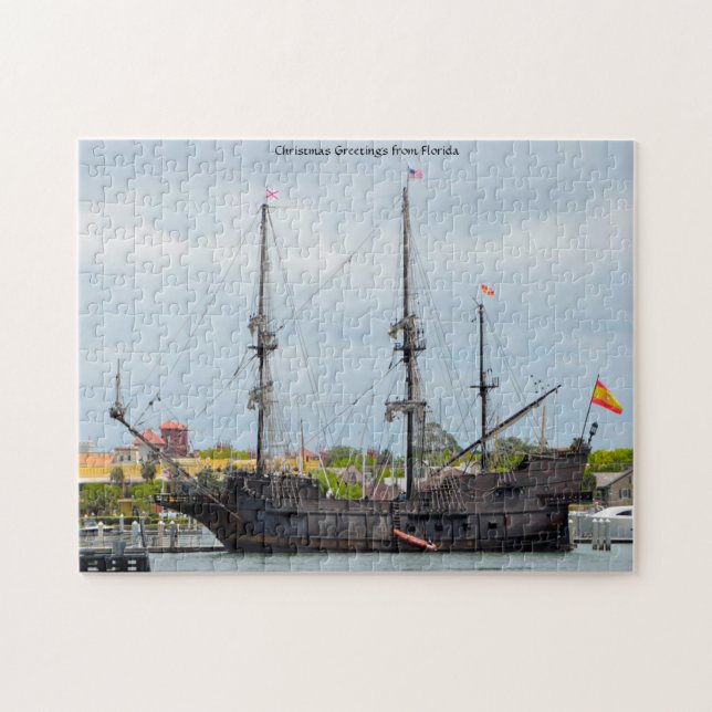 Navio Galeão Antigo Flórida. Quebra-cabeça (Horizontal)