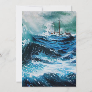 Navio no mar em tempestade