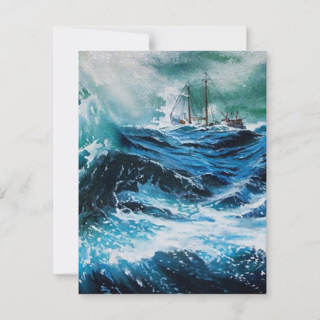 Navio no mar em tempestade (Frente)