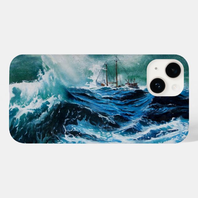 Navio no mar em tempestade / Marinho azul (Verso (horizontal))