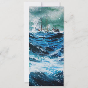 Navio no mar na tempestade, pergaminho