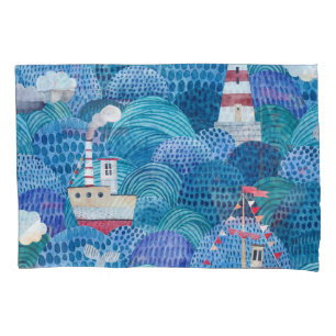 Navios e Faróis: Aquarela Infantil