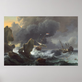Navios em perigo - L. Backhuysen Fine Art Poster