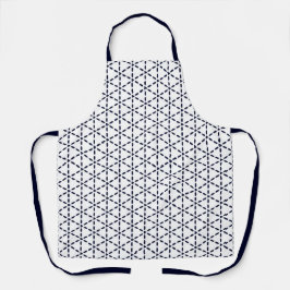 Navy Blue Geometric Pattern on White