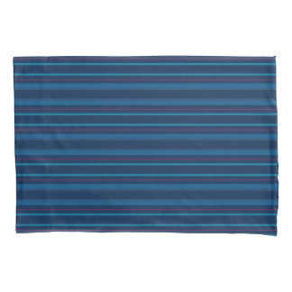 Navy Blue Lines Stripes Pillow Case Nautical