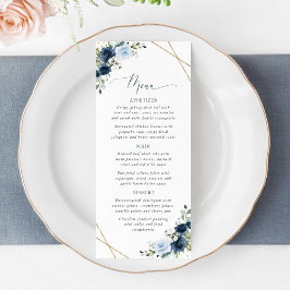 Navy Flowers, Blue Flowers, Bridal Shower Menu