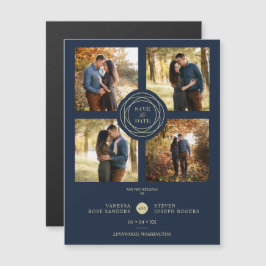 Navy Gold 4 Photos Modern Collage Wedding Script