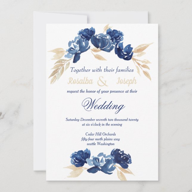 Navy Wedding by the Pigeon Letters, quinceanera (Frente)