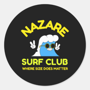 Nazare Surf Club Onde O Tamanho Faz. Adesivo