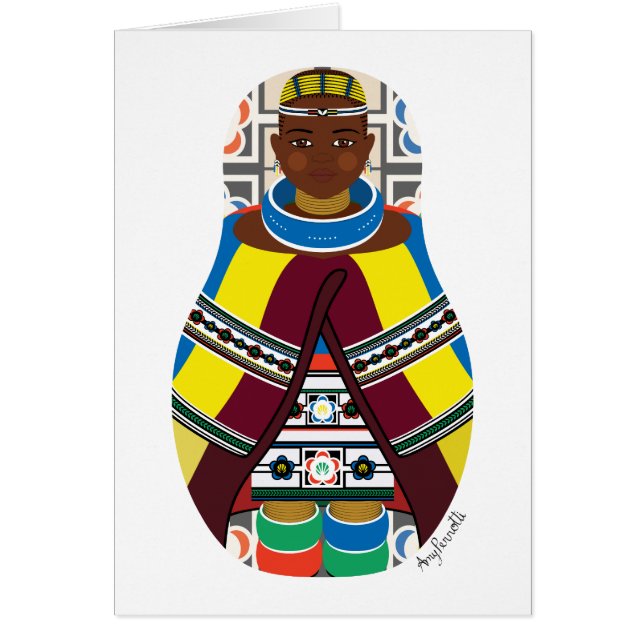 Ndebele, Cartão Matryoshka sul-africano (Frente)