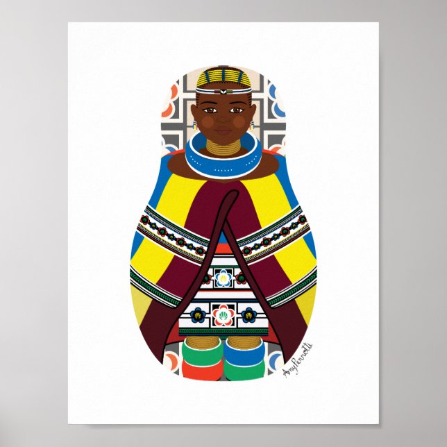 Ndebele, Poster de Matryoshka sul-africana (Frente)