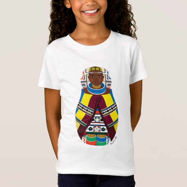Ndebele, T-Shirt das Raparigas da África do Sul (Frente)