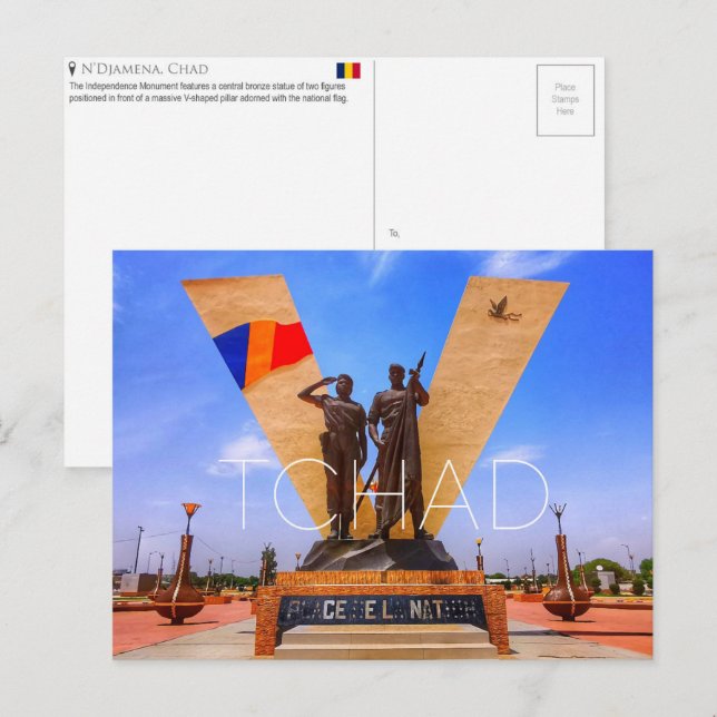 N'djamena, Chade Cartão Postal de Viagem (Frente/Verso)