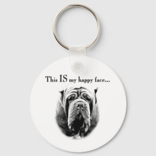 Neapolitan Mastiff Happy Face Chaveiro